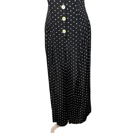 Vintage Express 90s Polka Dot Wide Leg Button Front Jumpsuit - Picture 10 of 13